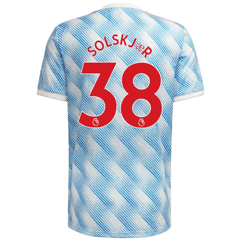 Kinder Karna Solskjær #38 Blau Weiss Auswärtstrikot Trikot 2021/22 T-shirt