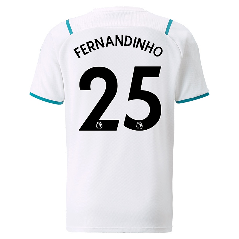 Kinder Fernandinho #25 Weiß Auswärtstrikot Trikot 2021/22 T-shirt