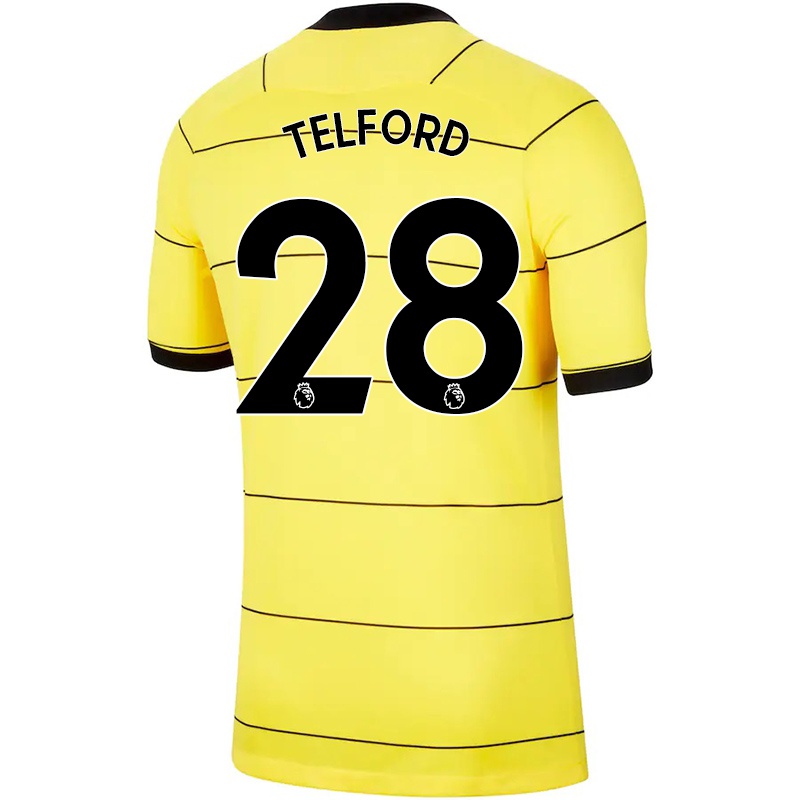 Kinder Carly Telford #28 Gelb Auswärtstrikot Trikot 2021/22 T-shirt