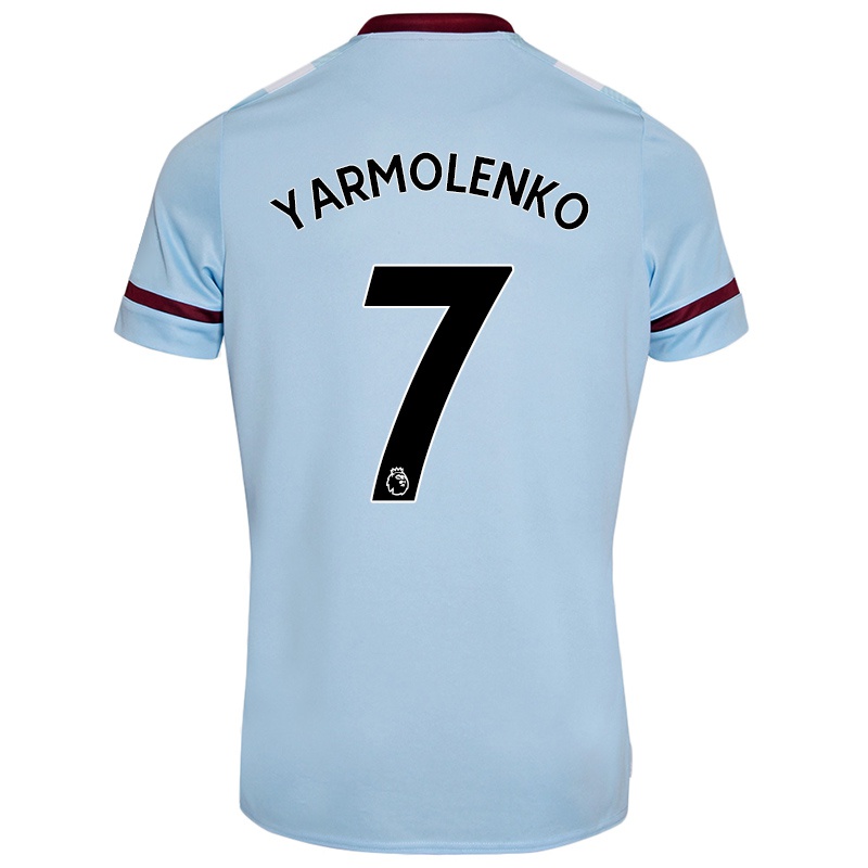 Kinder Andriy Yarmolenko #7 Himmelblau Auswärtstrikot Trikot 2021/22 T-shirt