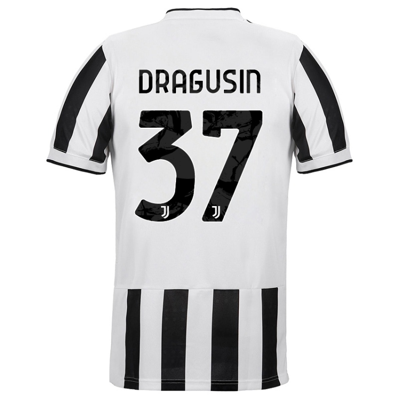 Kinder Radu Dragusin #37 Weiß Schwarz Heimtrikot Trikot 2021/22 T-shirt