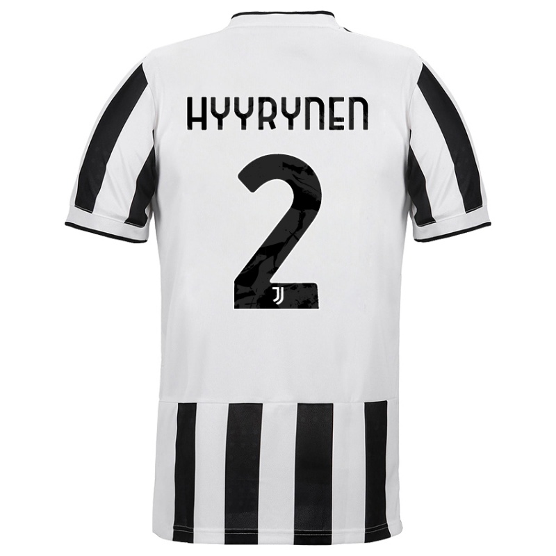 Kinder Tuija Hyyrynen #2 Weiß Schwarz Heimtrikot Trikot 2021/22 T-shirt