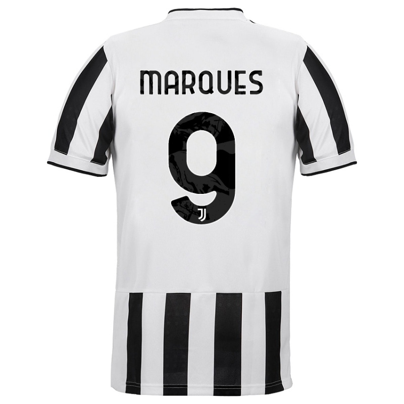 Kinder Alejandro Marques #9 Weiß Schwarz Heimtrikot Trikot 2021/22 T-shirt