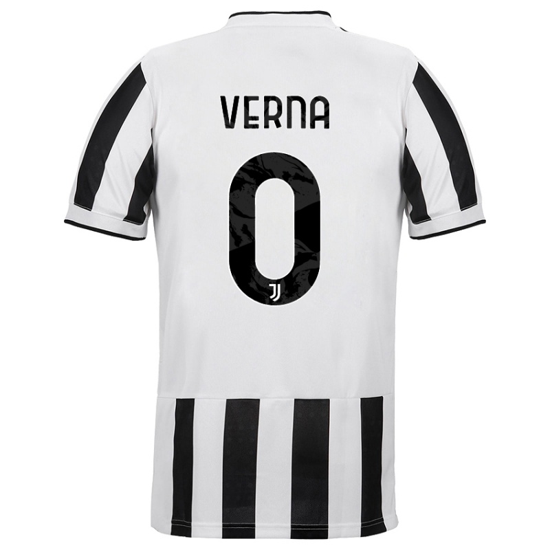 Kinder Vittoria Verna #0 Weiß Schwarz Heimtrikot Trikot 2021/22 T-shirt