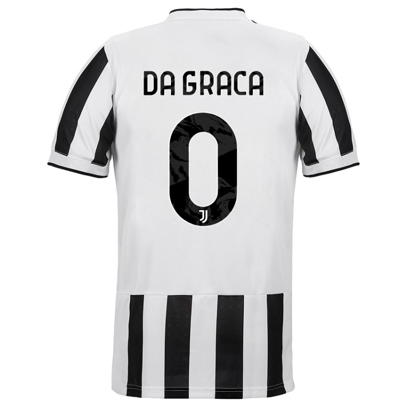 Kinder Marco Da Graca #0 Weiß Schwarz Heimtrikot Trikot 2021/22 T-shirt