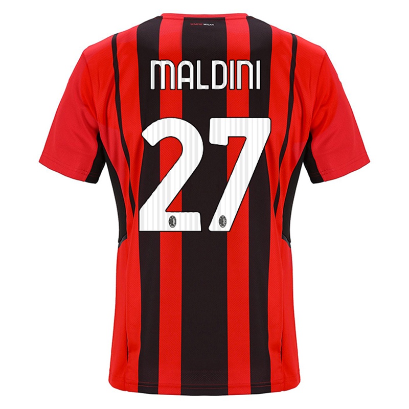 Kinder Daniel Maldini #27 Rot Schwarz Heimtrikot Trikot 2021/22 T-shirt