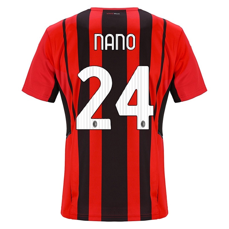 Kinder Maria Vittoria Nano #24 Rot Schwarz Heimtrikot Trikot 2021/22 T-shirt