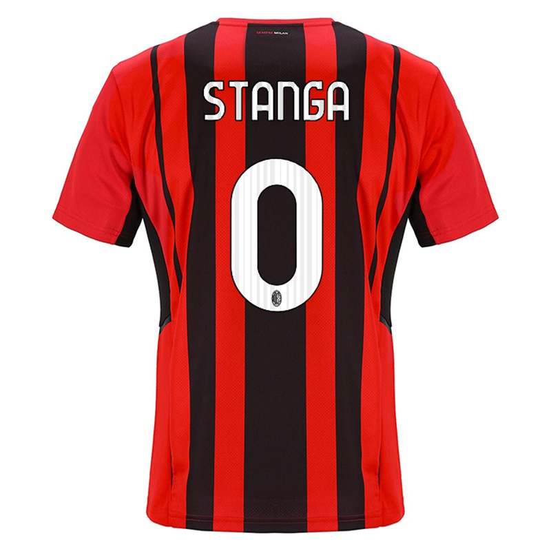 Kinder Luca Stanga #0 Rot Schwarz Heimtrikot Trikot 2021/22 T-shirt