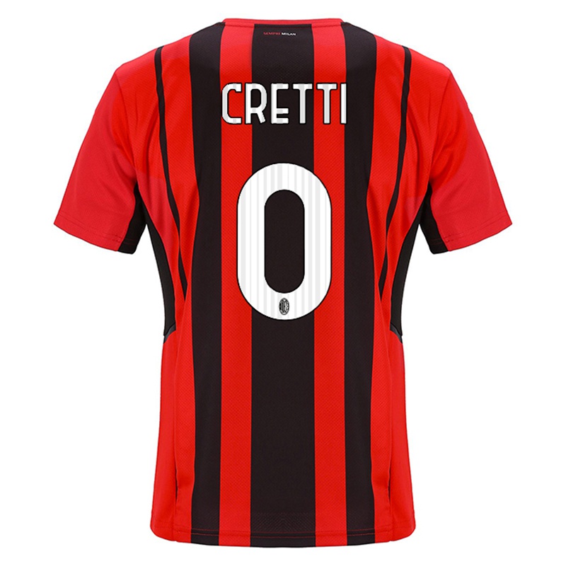 Kinder Mattia Cretti #0 Rot Schwarz Heimtrikot Trikot 2021/22 T-shirt