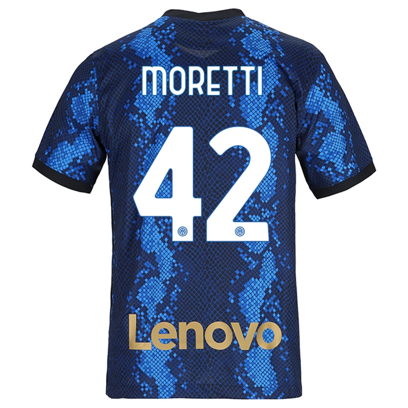 Kinder Lorenzo Moretti #42 Dunkelblau Heimtrikot Trikot 2021/22 T-shirt