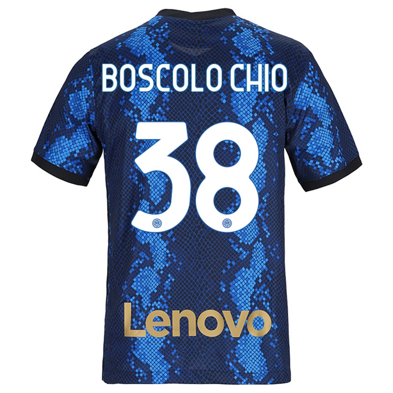 Kinder Riccardo Boscolo Chio #38 Dunkelblau Heimtrikot Trikot 2021/22 T-shirt