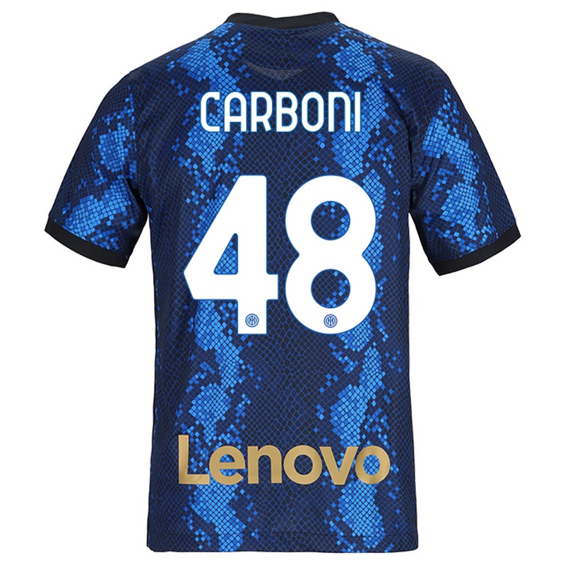 Kinder Franco Carboni #48 Dunkelblau Heimtrikot Trikot 2021/22 T-shirt