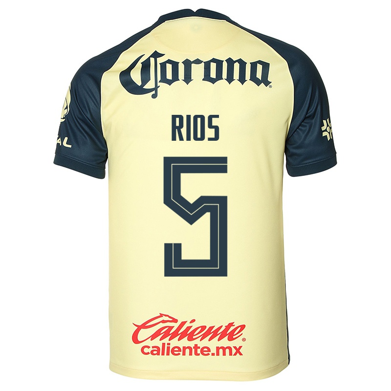 Kinder Ximena Rios #5 Gelb Heimtrikot Trikot 2021/22 T-shirt