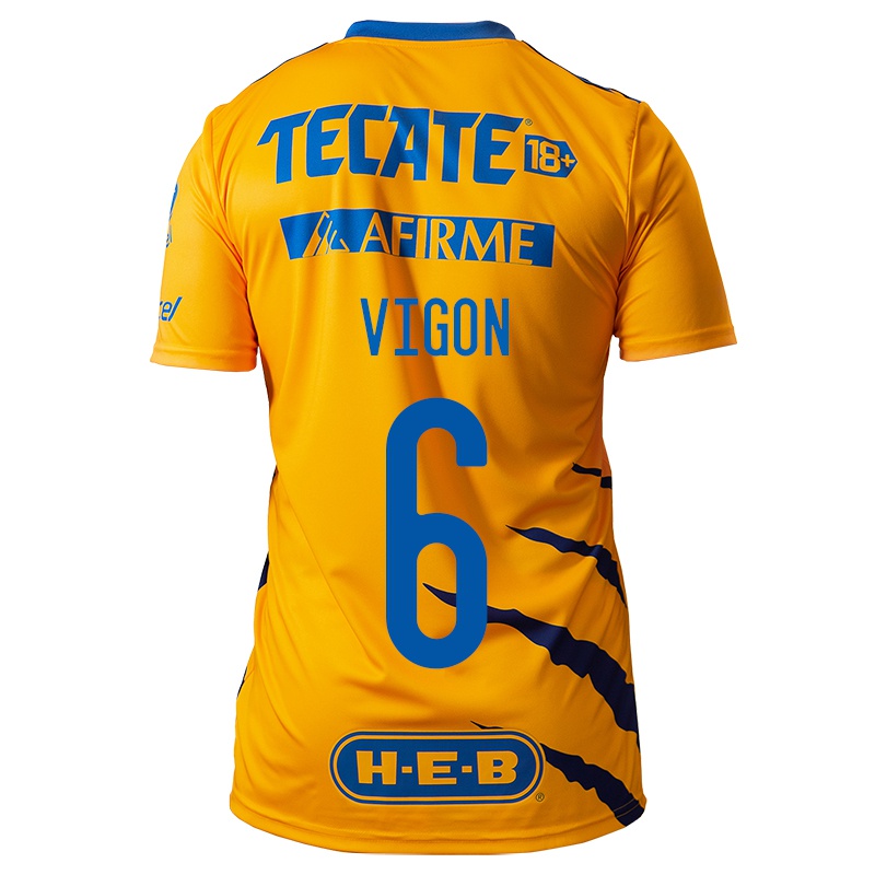 Kinder Juan Vigon #6 Gelb Heimtrikot Trikot 2021/22 T-shirt