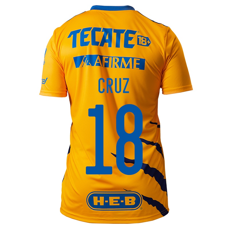 Kinder Aldo Cruz #18 Gelb Heimtrikot Trikot 2021/22 T-shirt