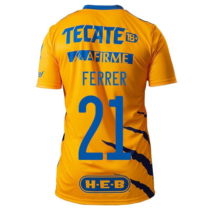 Kinder Stefany Ferrer #21 Gelb Heimtrikot Trikot 2021/22 T-shirt
