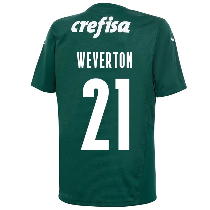 Kinder Weverton #21 Dunkelgrün Heimtrikot Trikot 2021/22 T-shirt