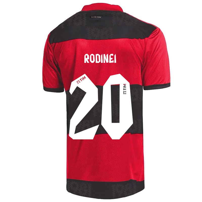 Kinder Rodinei #20 Rot Schwarz Heimtrikot Trikot 2021/22 T-shirt
