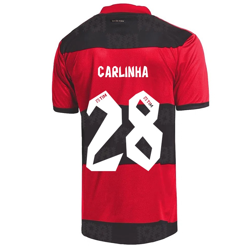 Kinder Carlinha #28 Rot Schwarz Heimtrikot Trikot 2021/22 T-shirt