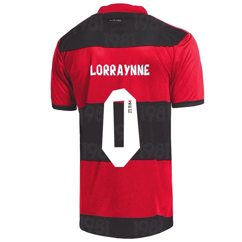 Kinder Lorraynne #0 Rot Schwarz Heimtrikot Trikot 2021/22 T-shirt