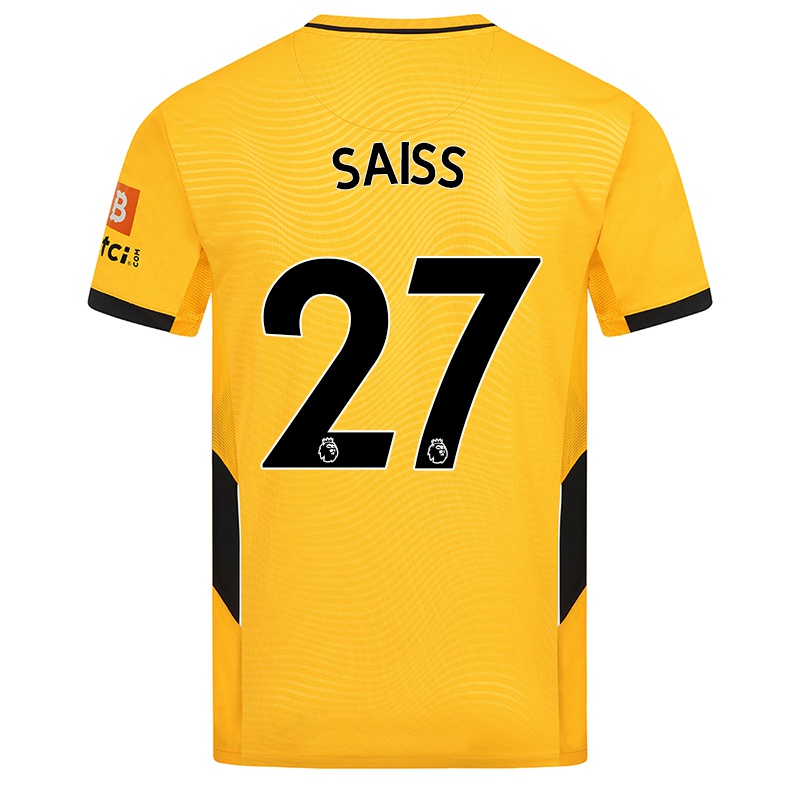 Kinder Romain Saiss #27 Gelb Heimtrikot Trikot 2021/22 T-shirt