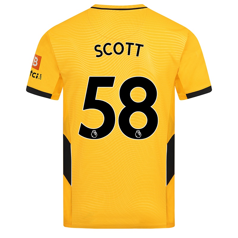 Kinder Jack Scott #58 Gelb Heimtrikot Trikot 2021/22 T-shirt