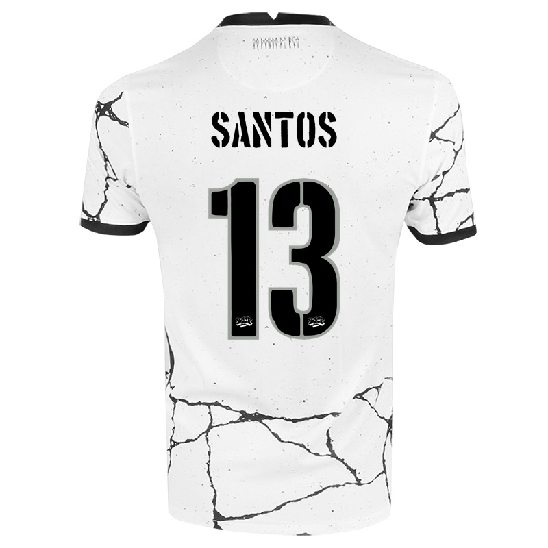 Kinder Leo Santos #13 Weiß Heimtrikot Trikot 2021/22 T-shirt