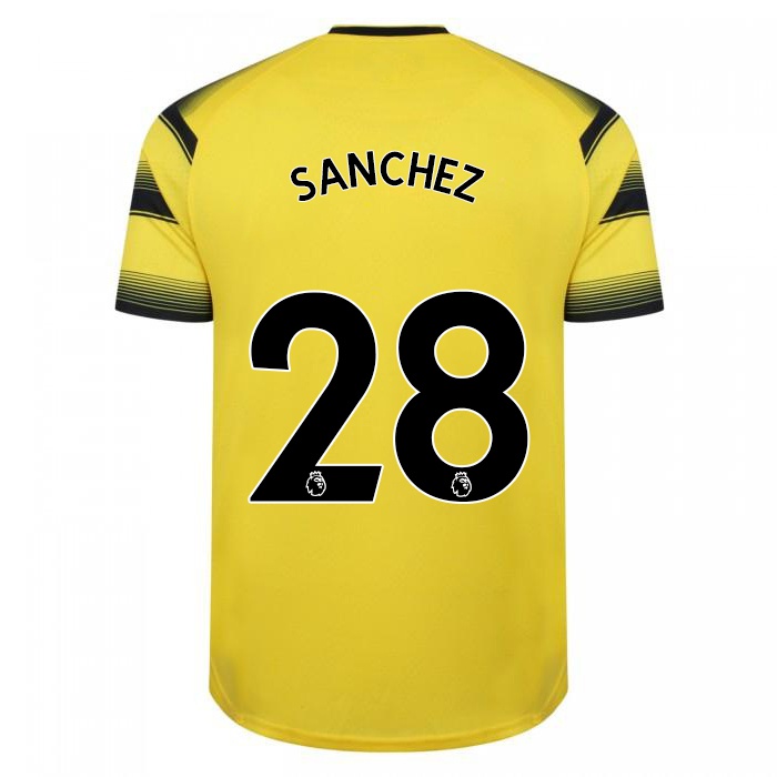 Kinder Carlos Sanchez #28 Gelb Schwarz Heimtrikot Trikot 2021/22 T-shirt