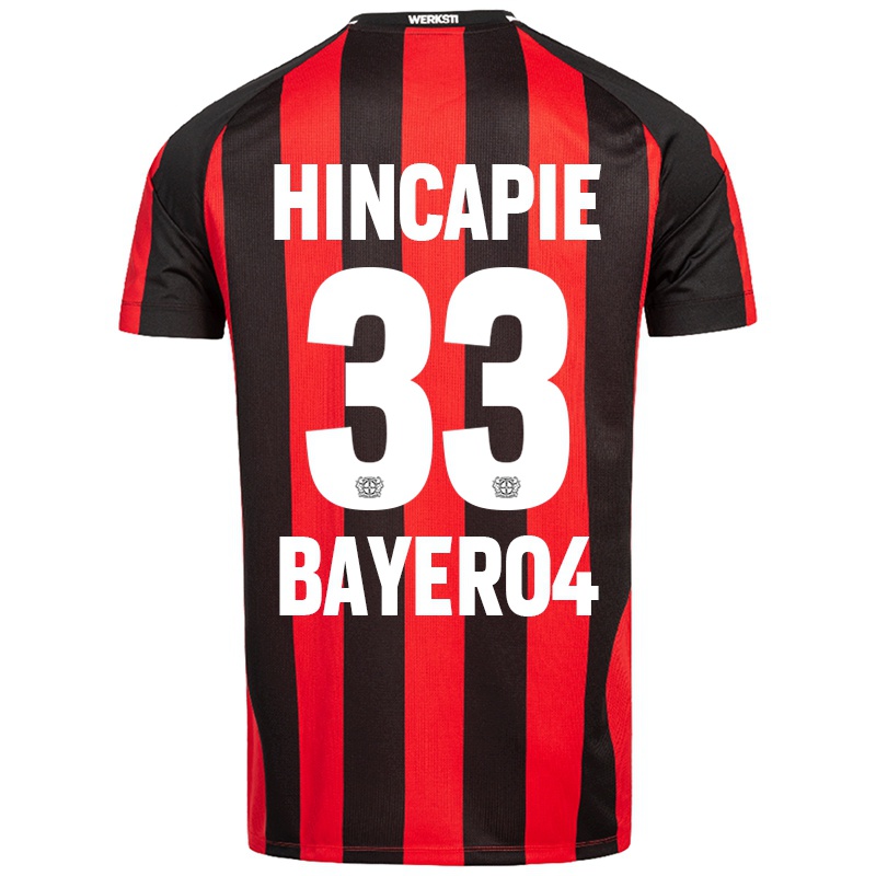 Kinder Piero Hincapie #33 Rot Schwarz Heimtrikot Trikot 2021/22 T-shirt