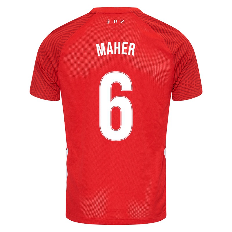 Kinder Adam Maher #6 Rot Heimtrikot Trikot 2021/22 T-shirt