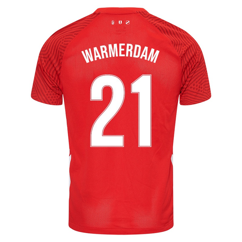 Kinder Django Warmerdam #21 Rot Heimtrikot Trikot 2021/22 T-shirt