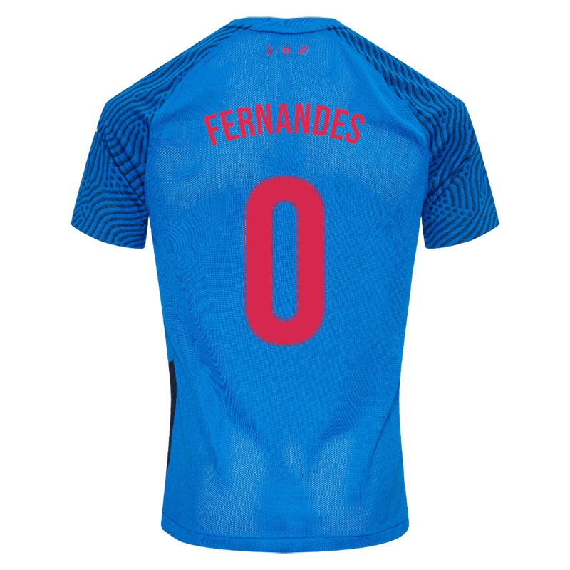 Kinder Derensili Sanches Fernandes #0 Himmelblau Auswärtstrikot Trikot 2021/22 T-shirt