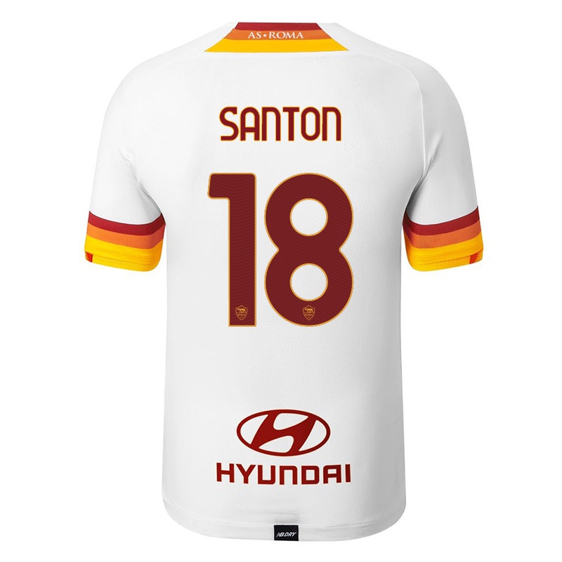 Kinder Davide Santon #18 Weiß Auswärtstrikot Trikot 2021/22 T-shirt