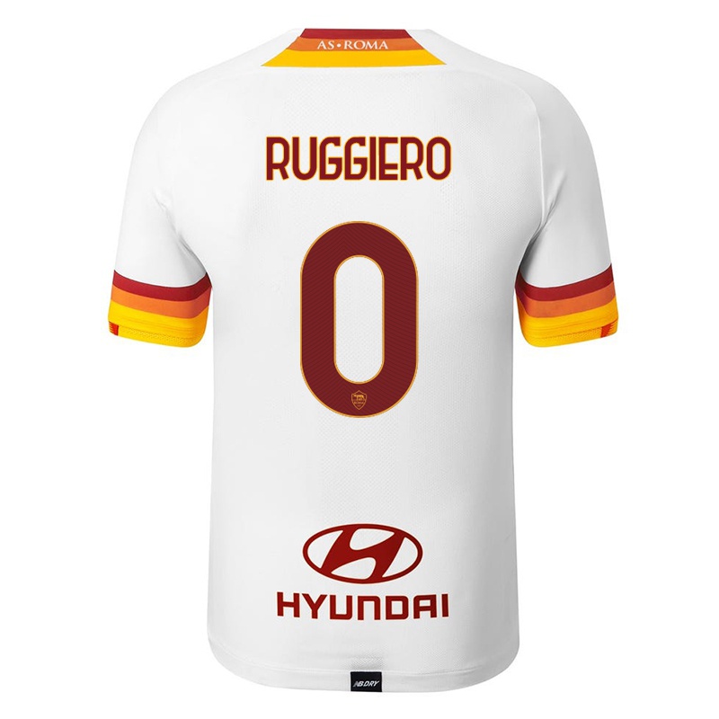 Kinder Mattia Ruggiero #0 Weiß Auswärtstrikot Trikot 2021/22 T-shirt