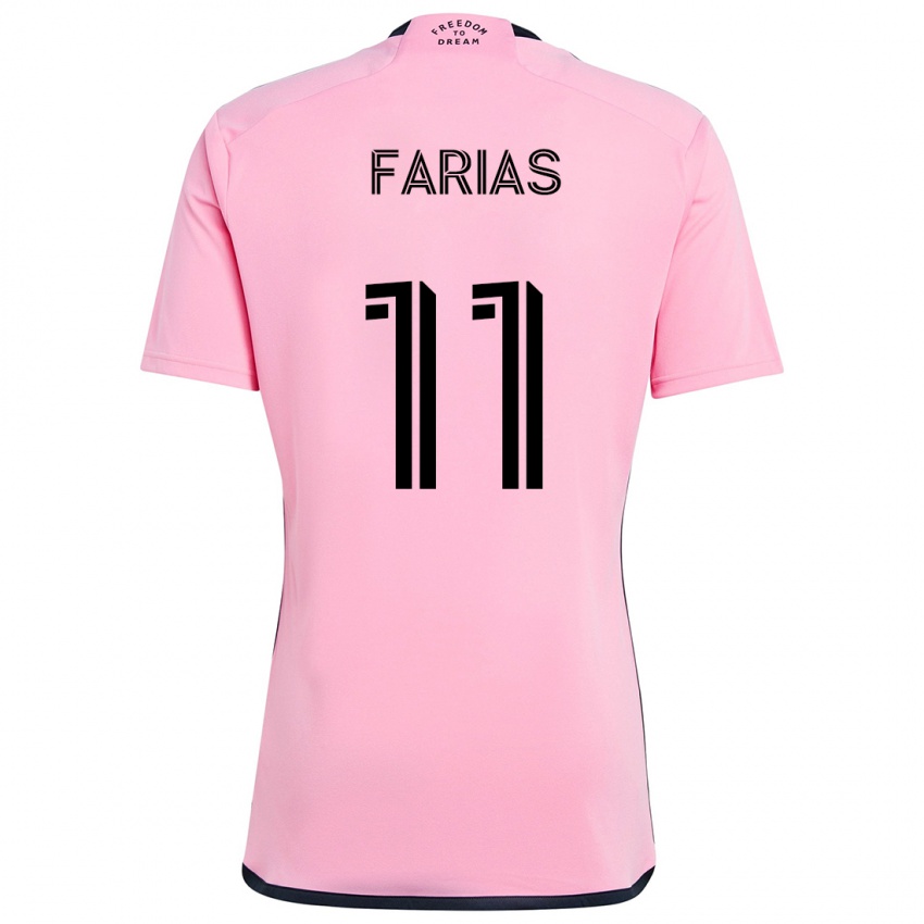 Kinder Facundo Farías #11 Rosa Heimtrikot Trikot 2024/25 T-Shirt