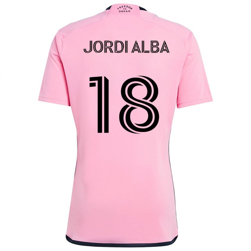 Kinder Jordi Alba #18 Rosa Heimtrikot Trikot 2024/25 T-Shirt