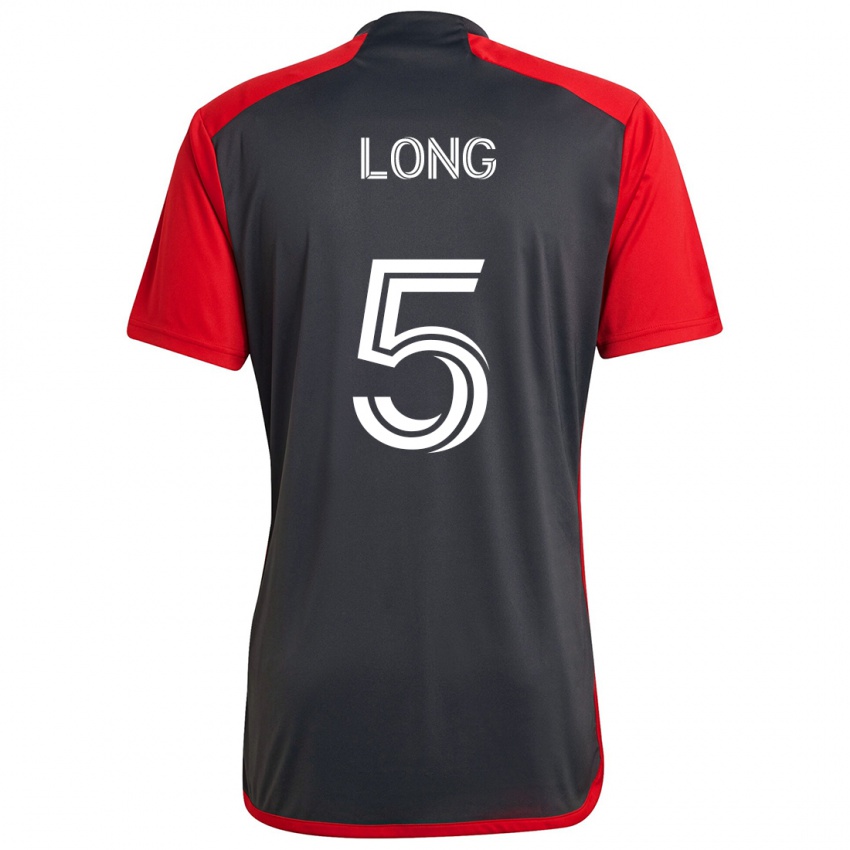 Kinder Kevin Long #5 Grau Rot Heimtrikot Trikot 2024/25 T-Shirt