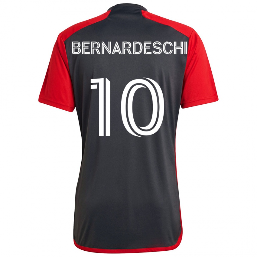 Kinder Federico Bernardeschi #10 Grau Rot Heimtrikot Trikot 2024/25 T-Shirt