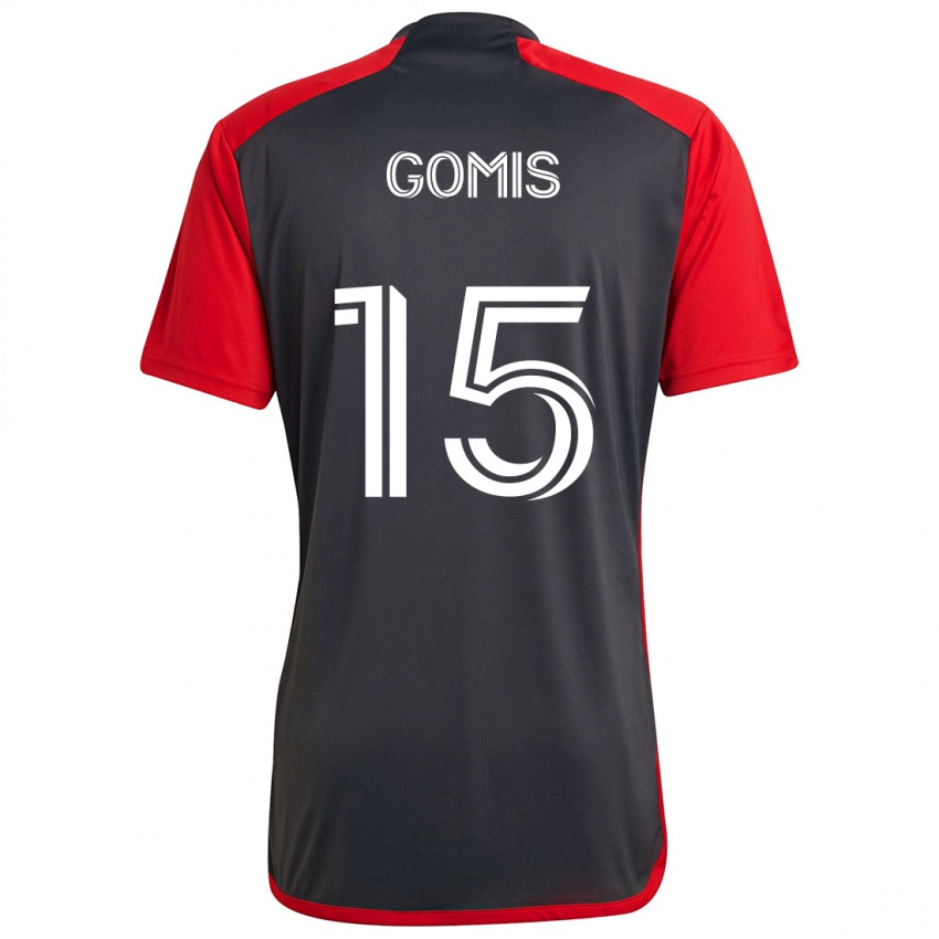 Kinder Nicksoen Gomis #15 Grau Rot Heimtrikot Trikot 2024/25 T-Shirt