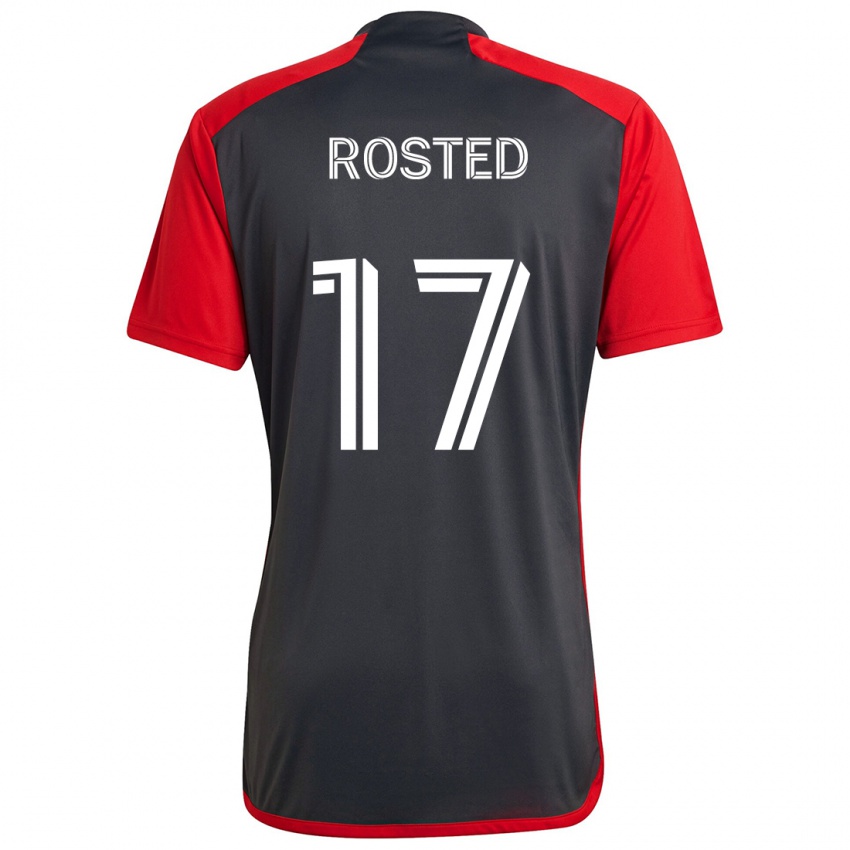 Kinder Sigurd Rosted #17 Grau Rot Heimtrikot Trikot 2024/25 T-Shirt