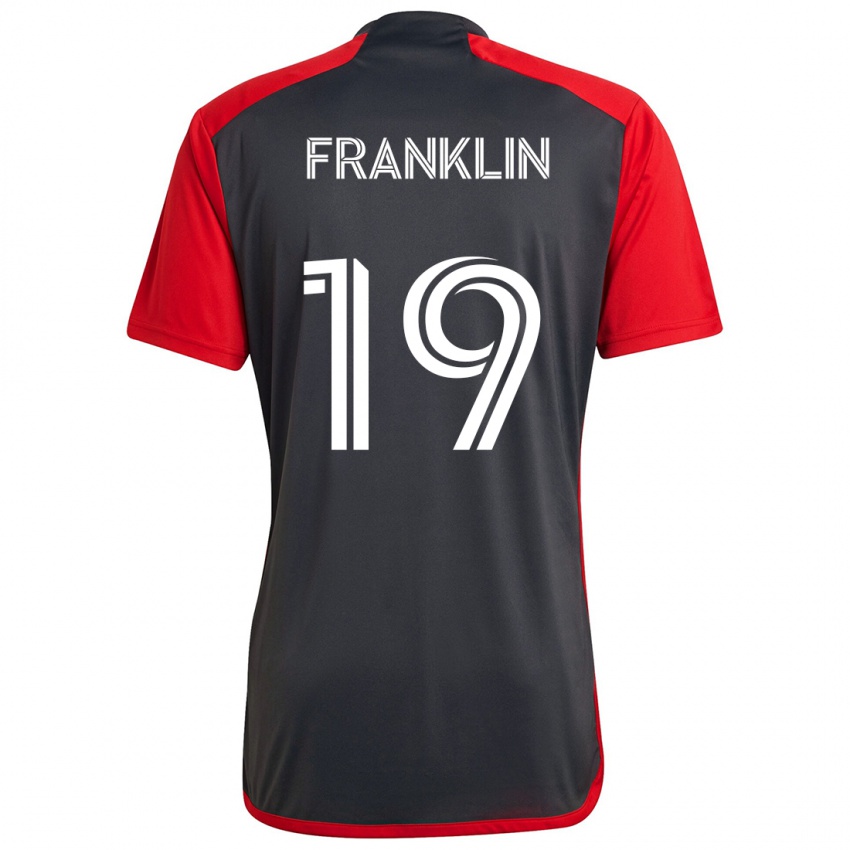 Kinder Kobe Franklin #19 Grau Rot Heimtrikot Trikot 2024/25 T-Shirt