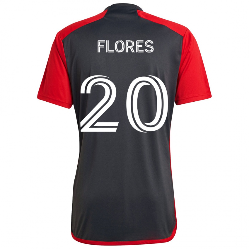 Kinder Deybi Flores #20 Grau Rot Heimtrikot Trikot 2024/25 T-Shirt