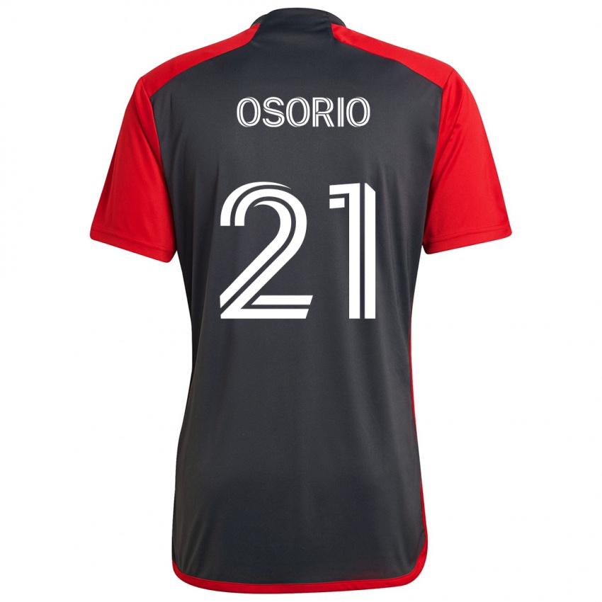 Kinder Jonathan Osorio #21 Grau Rot Heimtrikot Trikot 2024/25 T-Shirt