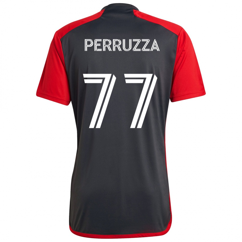 Kinder Jordan Perruzza #77 Grau Rot Heimtrikot Trikot 2024/25 T-Shirt