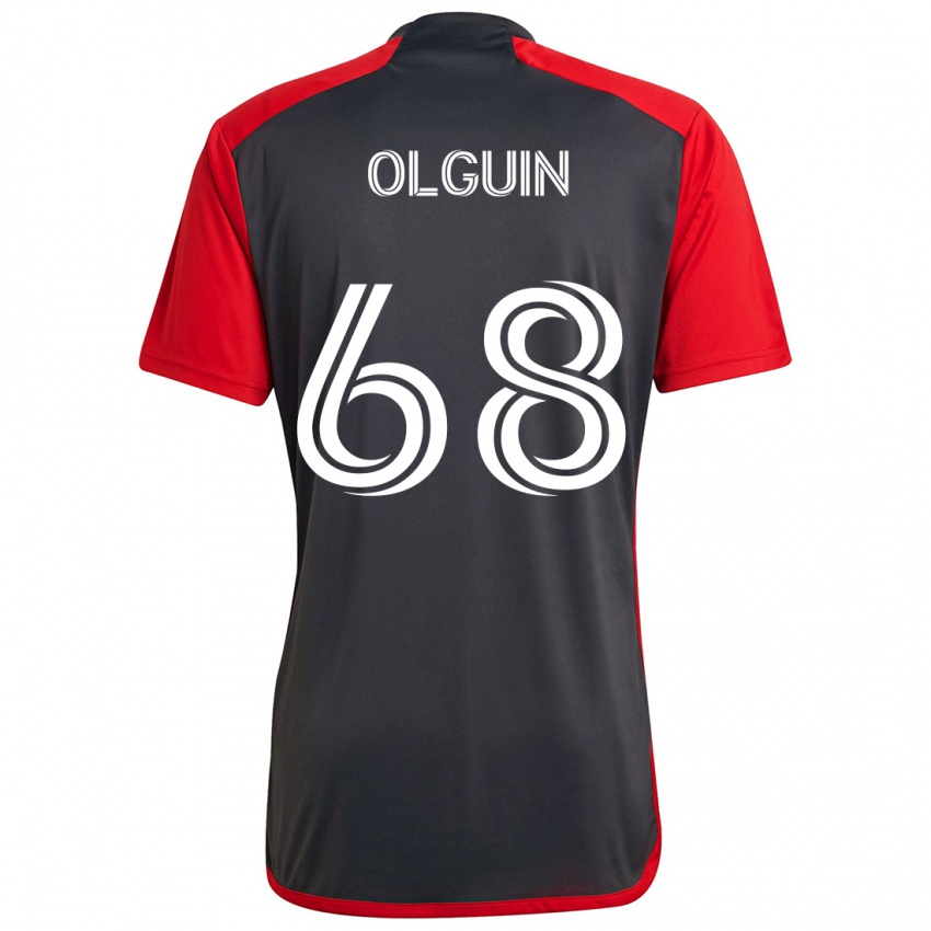 Kinder Lucas Olguin #68 Grau Rot Heimtrikot Trikot 2024/25 T-Shirt