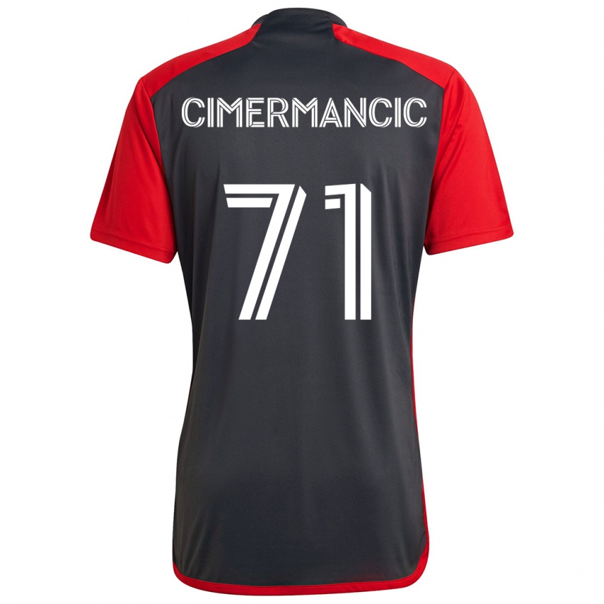 Kinder Markus Cimermancic #71 Grau Rot Heimtrikot Trikot 2024/25 T-Shirt