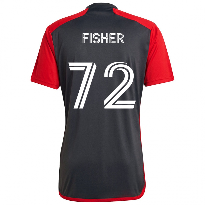 Kinder Mark Fisher #72 Grau Rot Heimtrikot Trikot 2024/25 T-Shirt