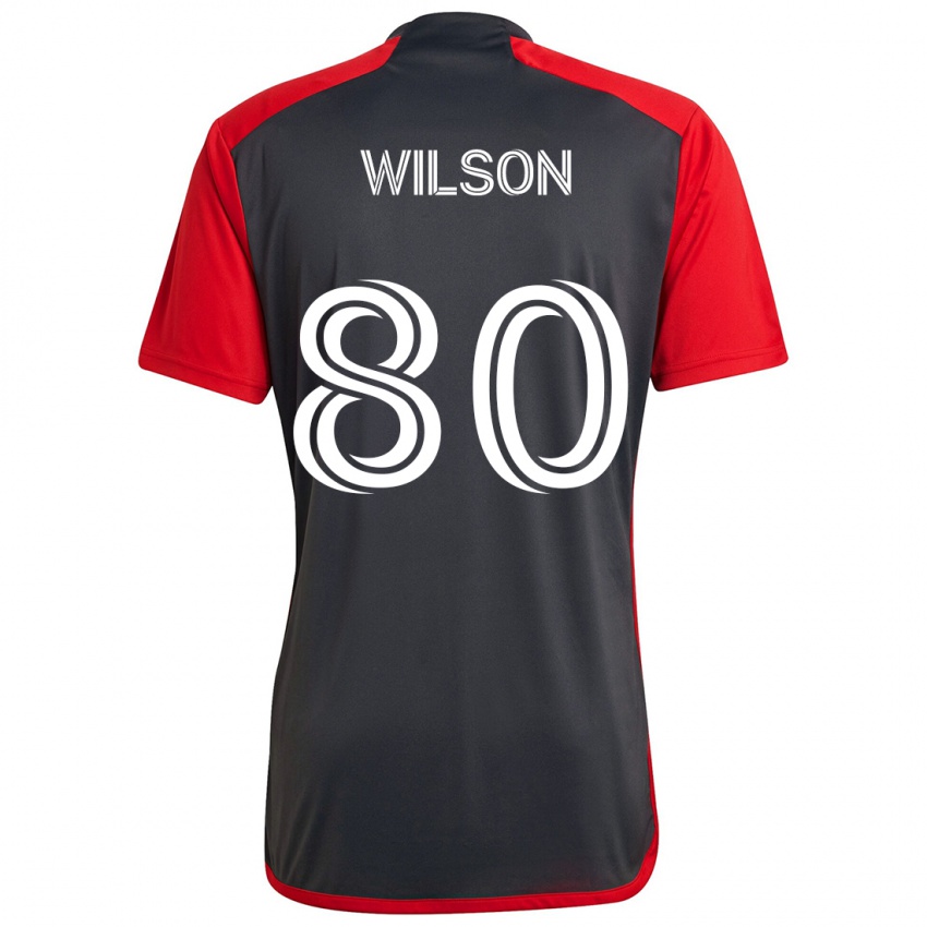 Kinder Shafique Wilson #80 Grau Rot Heimtrikot Trikot 2024/25 T-Shirt