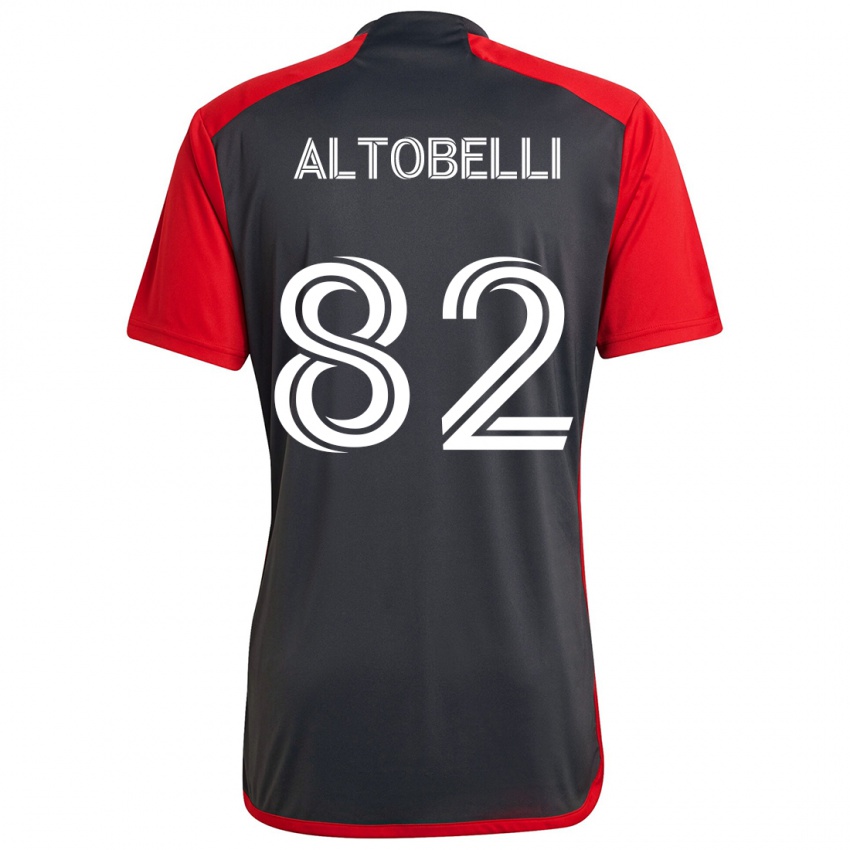 Kinder Julian Altobelli #82 Grau Rot Heimtrikot Trikot 2024/25 T-Shirt