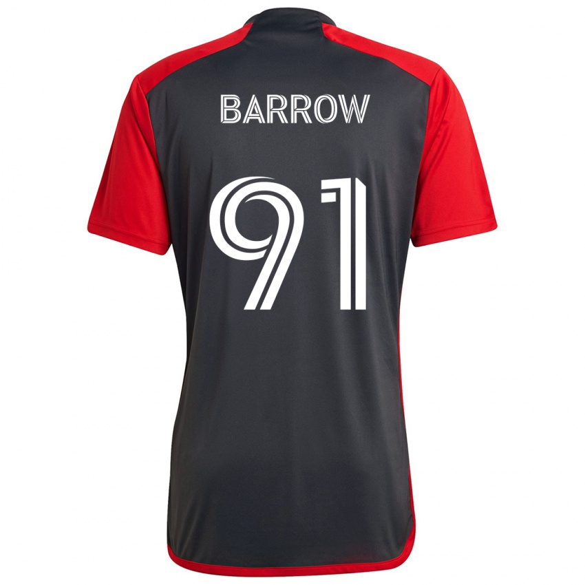 Kinder Dékwon Barrow #91 Grau Rot Heimtrikot Trikot 2024/25 T-Shirt